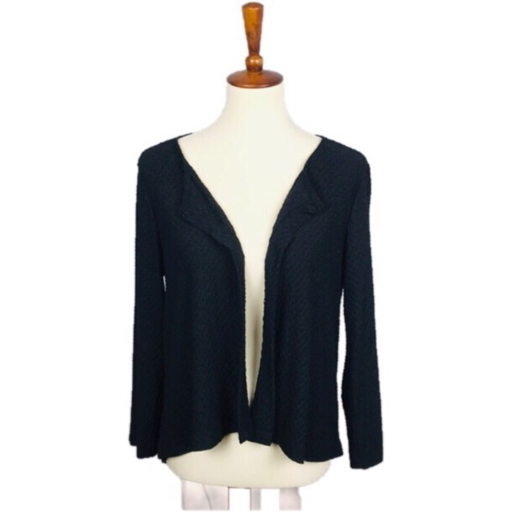 NYAH Black Front Closure Lt Weight Hi/Low Jacket 3/4 Sleeve Med